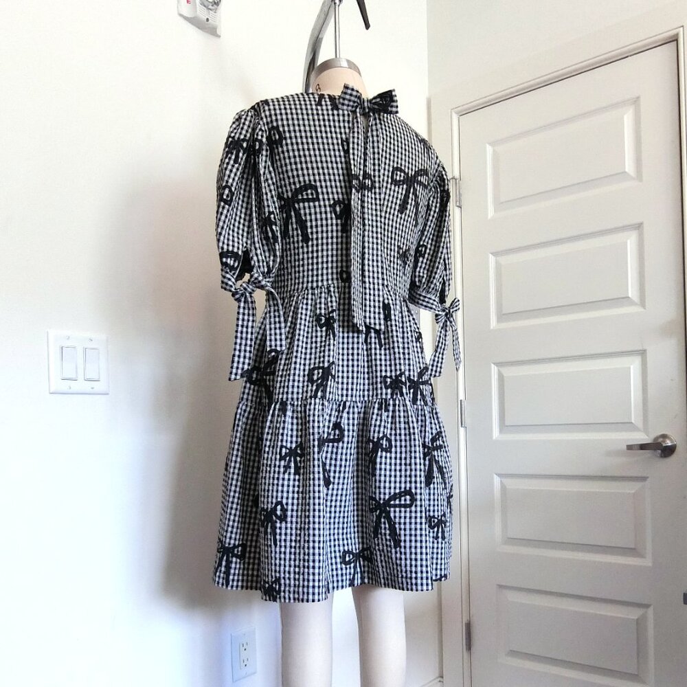 Lazy Oaf All Bows Gingham Babydoll Dress | UK 12 / US 8 - Picture 2 of 8